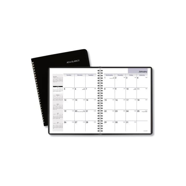 At-A-Glance AT-A-GLANCE Monthly Planner, 8.75 x 7, Black, 2022 G40000 - main